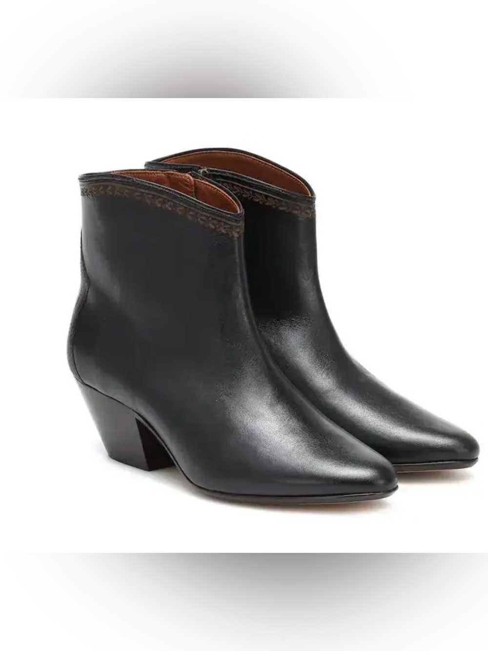 Isabel Marant Black Leather Pointed Ankle Boots